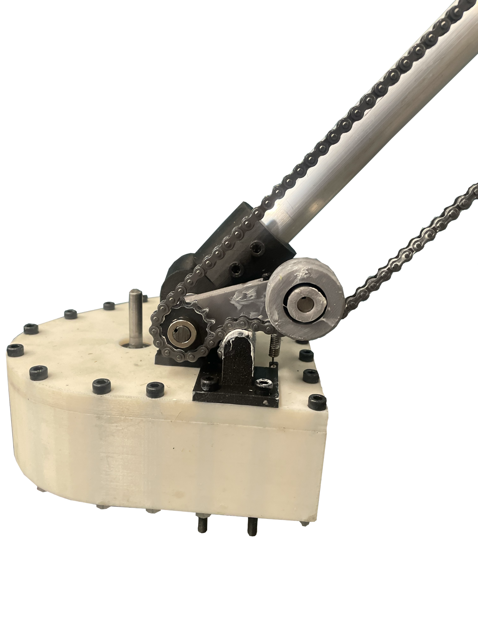 EcoTrim chain drive and tensioner entering the gearbox